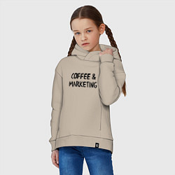 Толстовка оверсайз детская Кофе и маркетинг, цвет: миндальный — фото 2