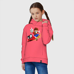 Толстовка оверсайз детская MarioOd, цвет: коралловый — фото 2