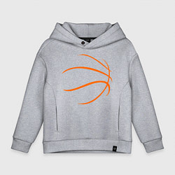 Толстовка оверсайз детская Баскетбольный мяч, цвет: меланж
