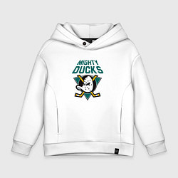 Толстовка оверсайз детская Анахайм Дакс, Mighty Ducks, цвет: белый