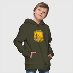 Толстовка оверсайз детская Golden state Warriors NBA, цвет: хаки — фото 2