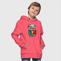 Толстовка оверсайз детская TOCA LIFE WORLD ТОКА ЛАЙФ ВОРЛД ПЕРСОНАЖИ, цвет: коралловый — фото 2