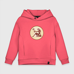 Толстовка оверсайз детская Дева бежевая зз, цвет: коралловый