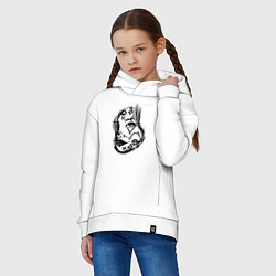 Толстовка оверсайз детская Девушка и бренды, цвет: белый — фото 2