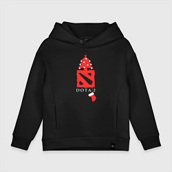 Толстовка оверсайз детская Dota 2- Новый год, цвет: черный