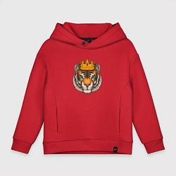 Толстовка оверсайз детская Тигр в короне Tiger in the crown, цвет: красный