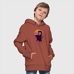 Толстовка оверсайз детская Ретровэйв Фэй, цвет: кирпичный — фото 2