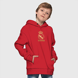 Толстовка оверсайз детская Real Madrid gold logo, цвет: красный — фото 2