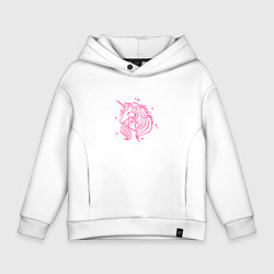 Толстовка оверсайз детская Единорог единорожка, цвет: белый
