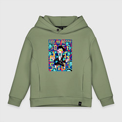 Толстовка оверсайз детская Deltarune - Are You Ready?, цвет: авокадо