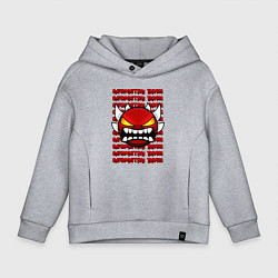 Толстовка оверсайз детская GEOMETRY DASH КРАСНЫЙ ОГНЕННЫЙ ДЕМОН, цвет: меланж