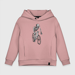 Толстовка оверсайз детская Crazy Rider, цвет: пыльно-розовый