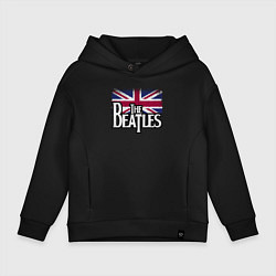 Толстовка оверсайз детская The Beatles Great Britain Битлз, цвет: черный