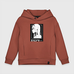 Толстовка оверсайз детская Zero Two 01, цвет: кирпичный