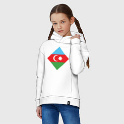 Толстовка оверсайз детская Flag Azerbaijan, цвет: белый — фото 2