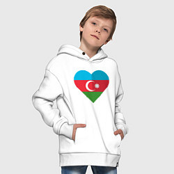 Толстовка оверсайз детская Сердце Азербайджана, цвет: белый — фото 2