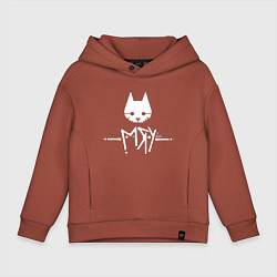 Толстовка оверсайз детская Stray: Мяу, цвет: кирпичный