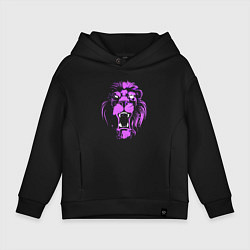 Толстовка оверсайз детская Neon vanguard lion, цвет: черный