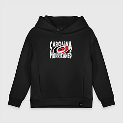 Толстовка оверсайз детская Каролина Харрикейнз, Carolina Hurricanes, цвет: черный