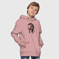 Толстовка оверсайз детская Cool skull & microphone, цвет: пыльно-розовый — фото 2