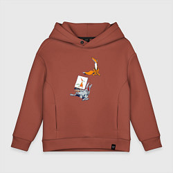 Толстовка оверсайз детская Художник так видит, цвет: кирпичный