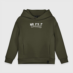 Толстовка оверсайз детская Mr FIX IT, цвет: хаки