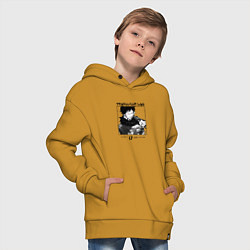 Толстовка оверсайз детская Ван-Пис, Трафальгар Ло Trafalgar Law, цвет: горчичный — фото 2