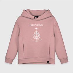 Толстовка оверсайз детская Elden ring лого, цвет: пыльно-розовый