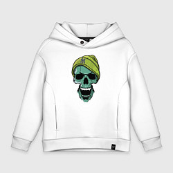 Толстовка оверсайз детская New York Yankees Cool skull, цвет: белый