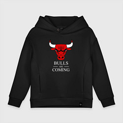 Толстовка оверсайз детская Chicago Bulls are coming Чикаго Буллз, цвет: черный