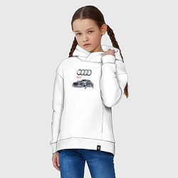 Толстовка оверсайз детская Audi Germany Car, цвет: белый — фото 2