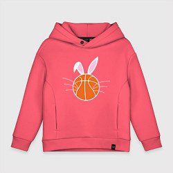 Толстовка оверсайз детская Basketball Bunny, цвет: коралловый