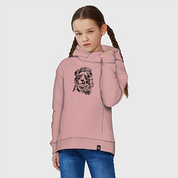 Толстовка оверсайз детская Lion Graphics, цвет: пыльно-розовый — фото 2