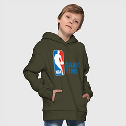 Толстовка оверсайз детская NBA Game Time, цвет: хаки — фото 2