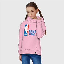 Толстовка оверсайз детская NBA Game Time, цвет: светло-розовый — фото 2