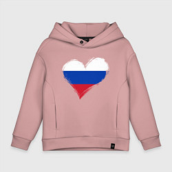 Толстовка оверсайз детская Russian Heart, цвет: пыльно-розовый