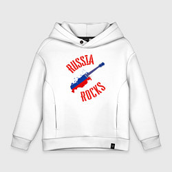 Толстовка оверсайз детская Russia Rocks, цвет: белый