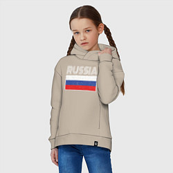 Толстовка оверсайз детская Russia - Россия, цвет: миндальный — фото 2