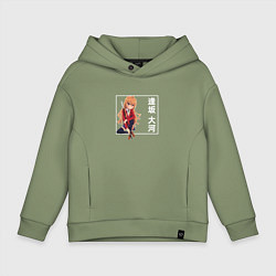 Толстовка оверсайз детская Сидящая Тайга Торадора, цвет: авокадо