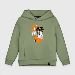 Толстовка оверсайз детская ШАМАН КИНГ SHAMAN KING ЙО, цвет: авокадо