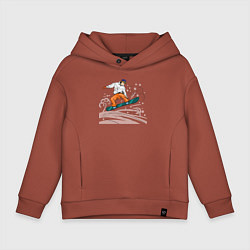 Толстовка оверсайз детская Сноубордист snowboard, цвет: кирпичный