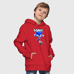 Толстовка оверсайз детская Sonic the Hedgehog 2022, цвет: красный — фото 2