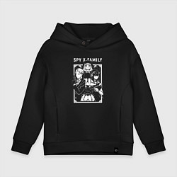 Толстовка оверсайз детская СЕМЬЯ ШПИОНА SPY X FAMILY ANIME, цвет: черный