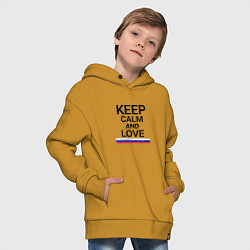 Толстовка оверсайз детская Keep calm Yuzhno-Sakhalinsk Южно-Сахалинск, цвет: горчичный — фото 2