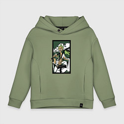 Толстовка оверсайз детская ЗОРО САМУРАЙ ИЗ ВАН ПИСА, цвет: авокадо