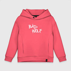 Толстовка оверсайз детская Bad Wolf злой волк, цвет: коралловый