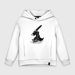 Толстовка оверсайз детская Berserk the Black Swordsman, цвет: белый