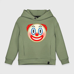Толстовка оверсайз детская Эмодзи Клоун, цвет: авокадо