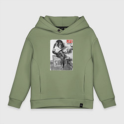 Толстовка оверсайз детская LIFE NEWS:monkeys, цвет: авокадо