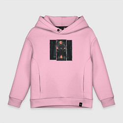 Толстовка оверсайз детская Оранжевая луна и медведь шаман, цвет: светло-розовый